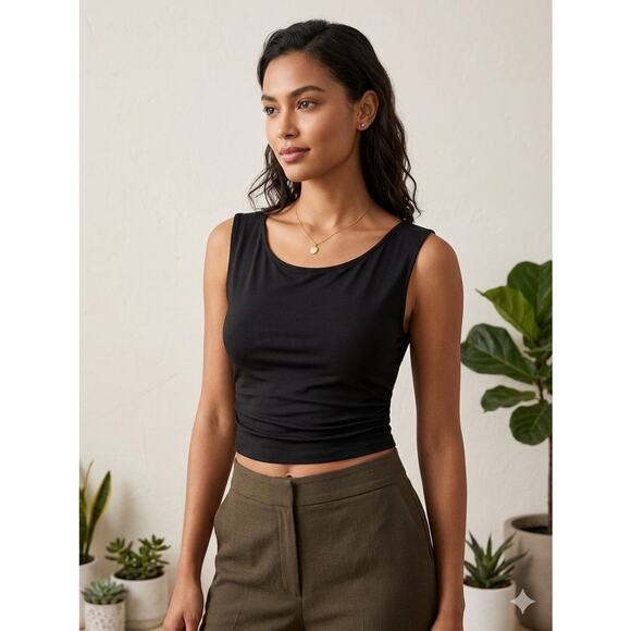 o.p.t Tops - New O.P.T black crop top open back top size M